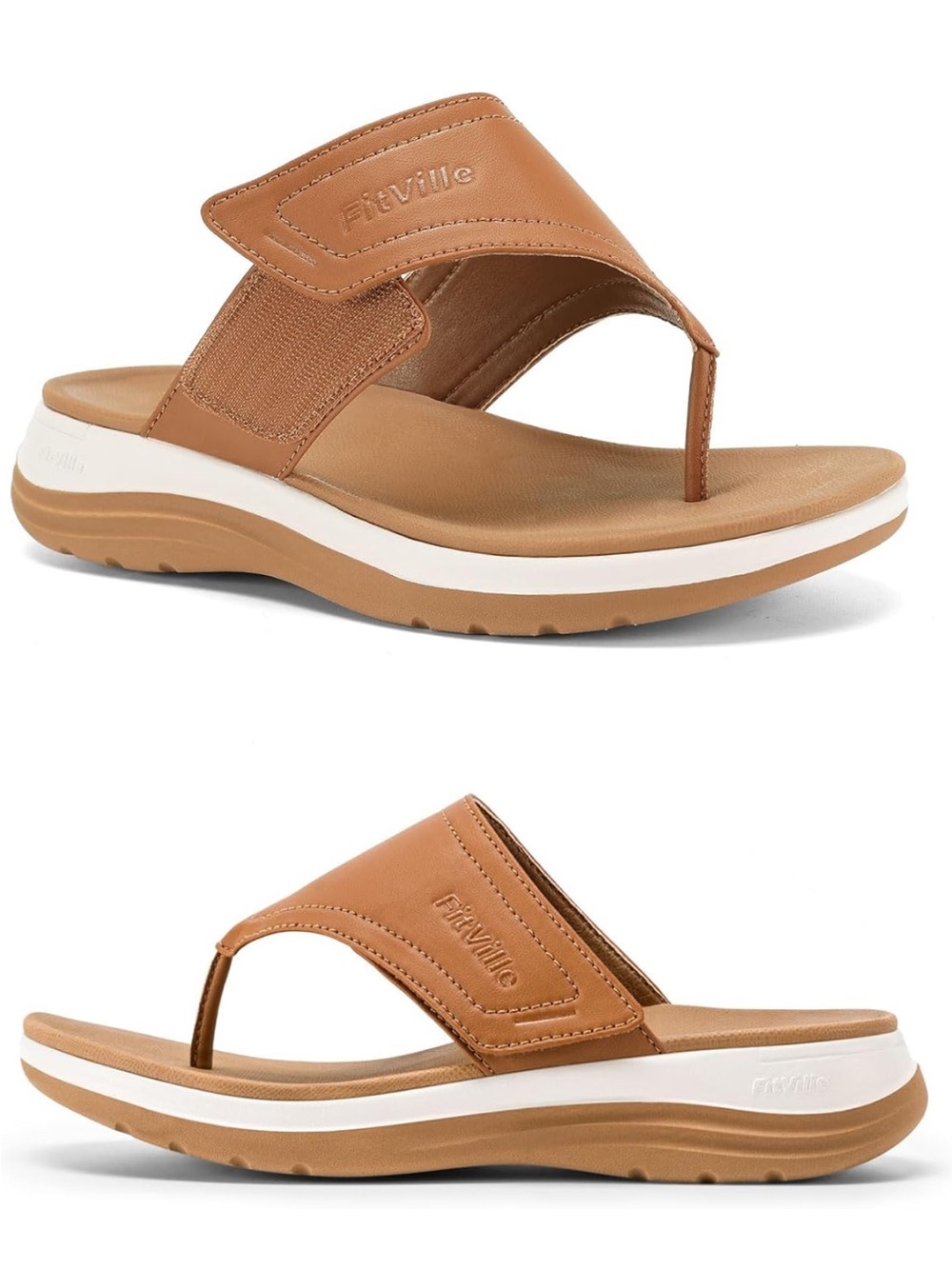 Fitville Women's Tan Comfort Sandals